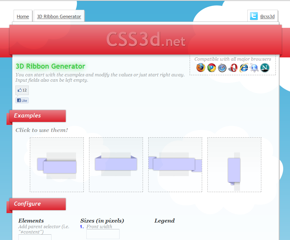 CSS3 3D Ribbon Generator
